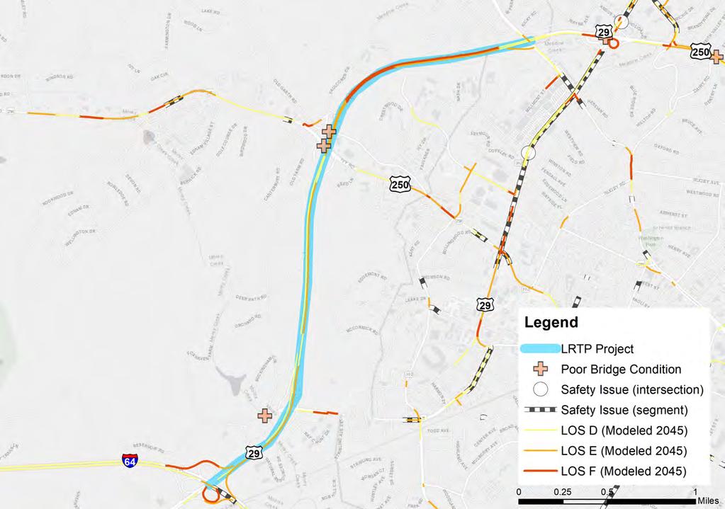 R1: US250/29 Bypass Widening Project Source: LRTP 2040 Need: Address future forecasted congestion within the corridor.