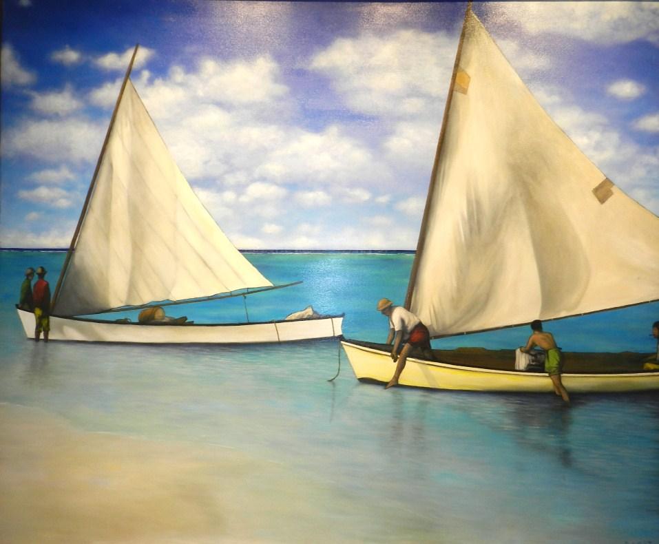 Randy Chollette. Once Upon a Time: Leg- LOOK AROUND These paintings all have the sea and boats in them. The sea has always been very important to people living on the islands.