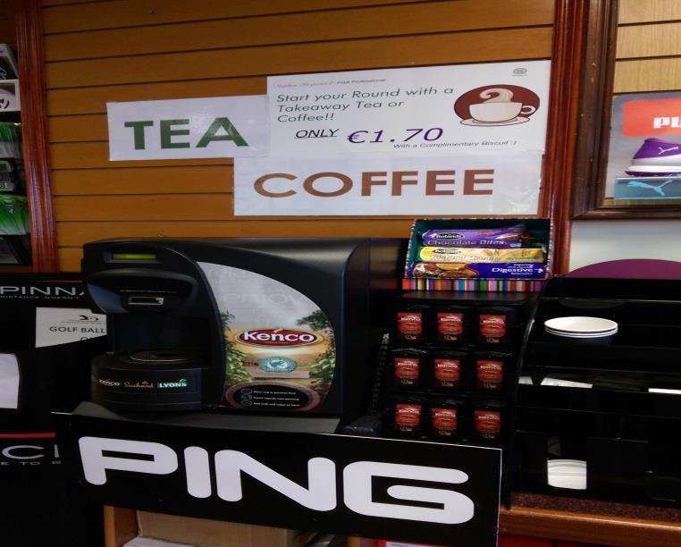 TEA/COFFEE MACHINE Don t forget we now have a Tea and Coffee machine in the shop where you can warm up pre Round and get yourself a complimentary biscuit while