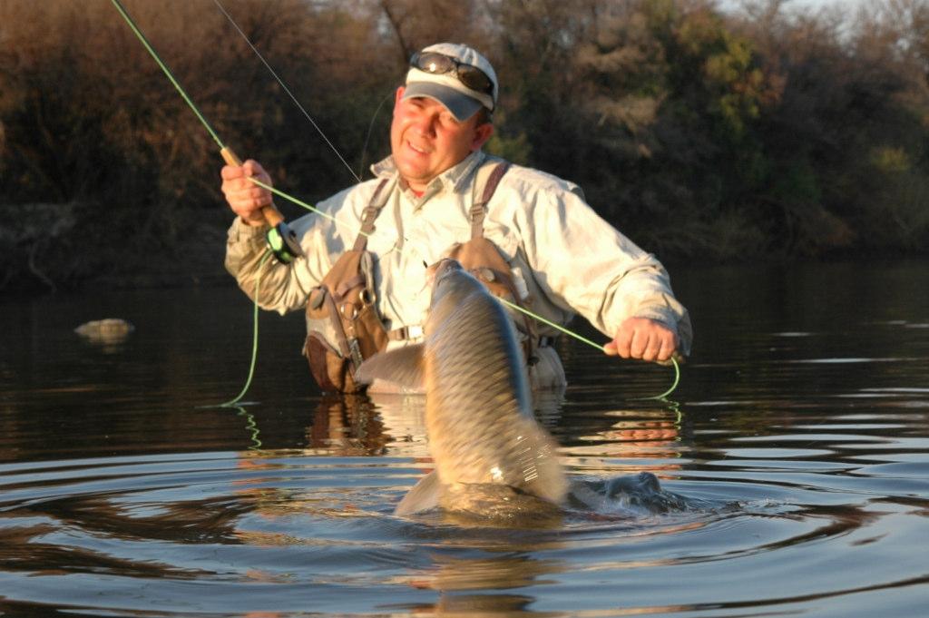Figure: Fly-fishing for Yellowfish in the Vaal River, this 4kg