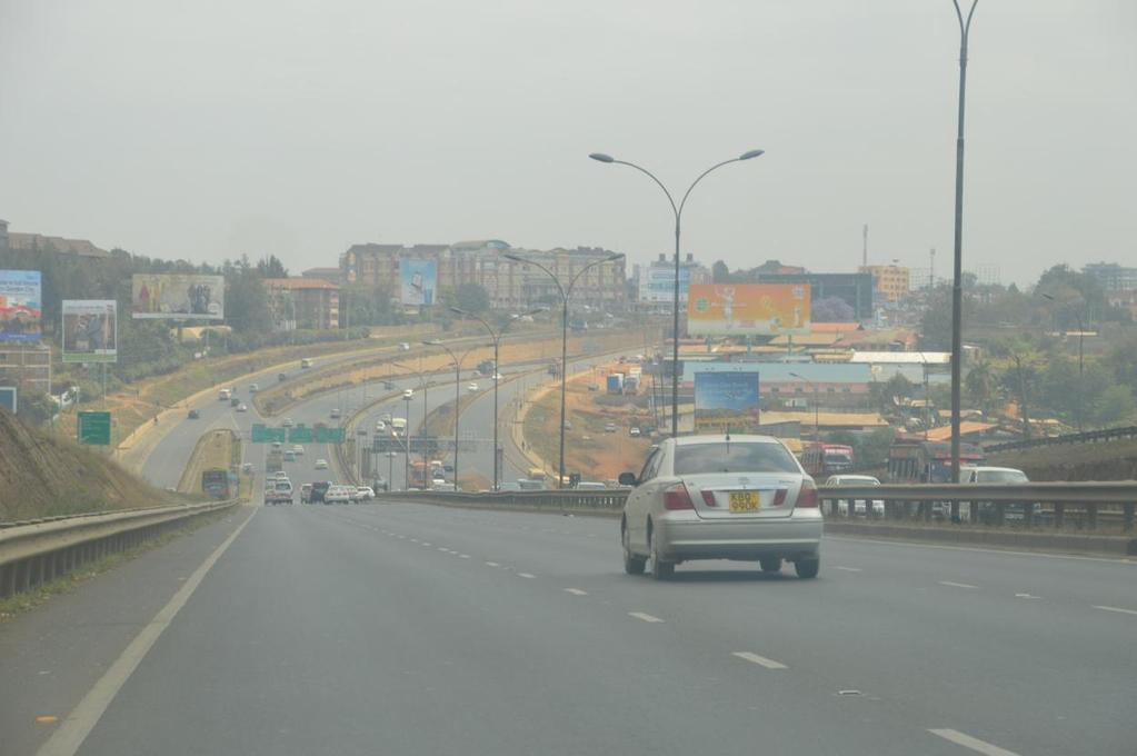 NAIROBI-THIKA ROAD The road with dual carriageway and service roads-