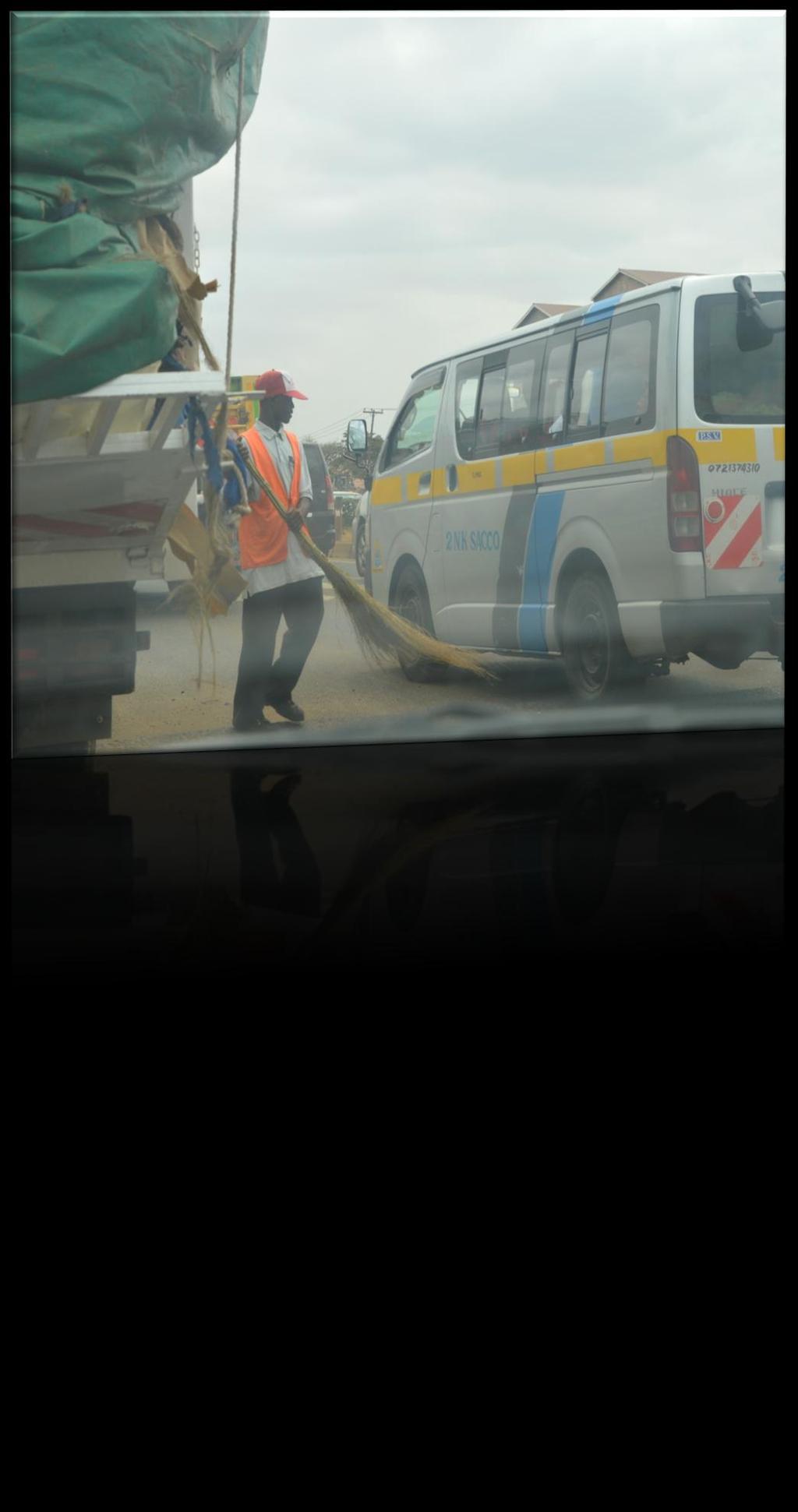 Nairobi-Thika Road Sweeper taking a risk University of