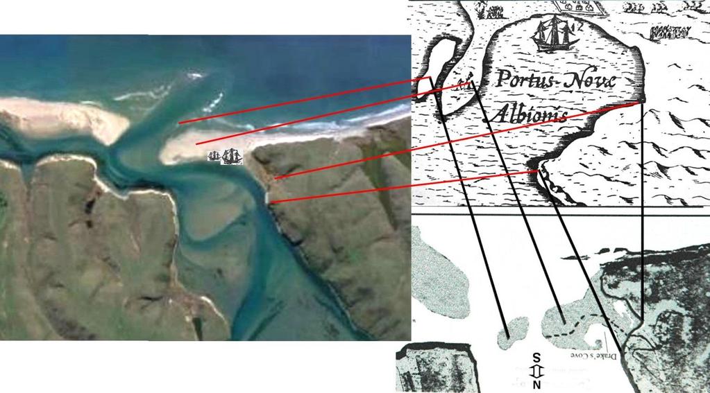 Drake s California landing site is found at the top-left portion of the Hondius Broadside Map.