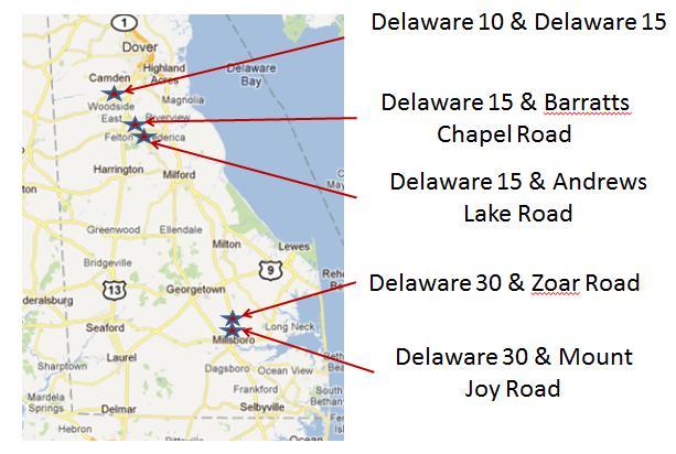 2. Introduction This report is the result of a safety study of five intersections that were identified by Delaware Department of Transportation (DelDOT) as locations which have experienced a higher