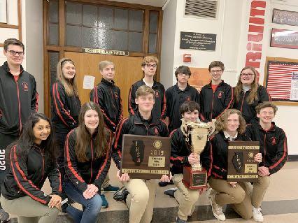 Falcon Alumni News The SHS Scholastic Bowl team poses with the IHSA Regional Champ Plaque, the IHSA Sectional Champ Plaque and the CS8 Champ trophy.