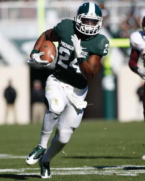 SPARTAN PLAYER BIOS BELL IN THE MSU CAREER RECORD BOOK Rushing Avg....9th (5.53) Rushing TDs...T-17th (19) BELL S 100-YARD GAMES (4) Yds.
