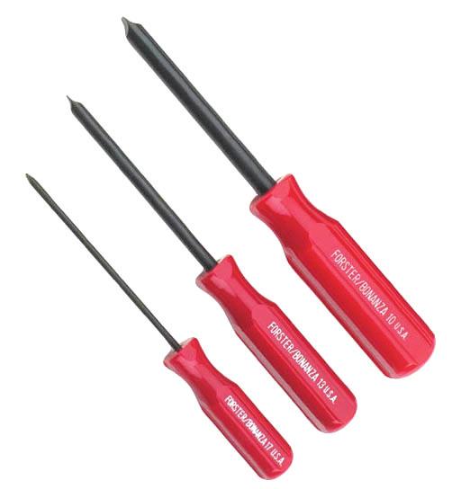 Screwdrivers Gunsmith Screwdriver Set Most commonly used sizes in a convenient storage pouch. I ncludes eight commonly used screwdriver sizes.