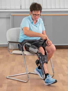 This provides assistance when walking on uneven terrain, and allows for reciprocal step-over-step gait for lowering the body down a stair or slope, which considerably reduces stress to the sound limb.
