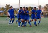 October 2, 2009 Hawks Suffer Second Conference Loss Brandon Cortez and team celebrate their first goal of the game.