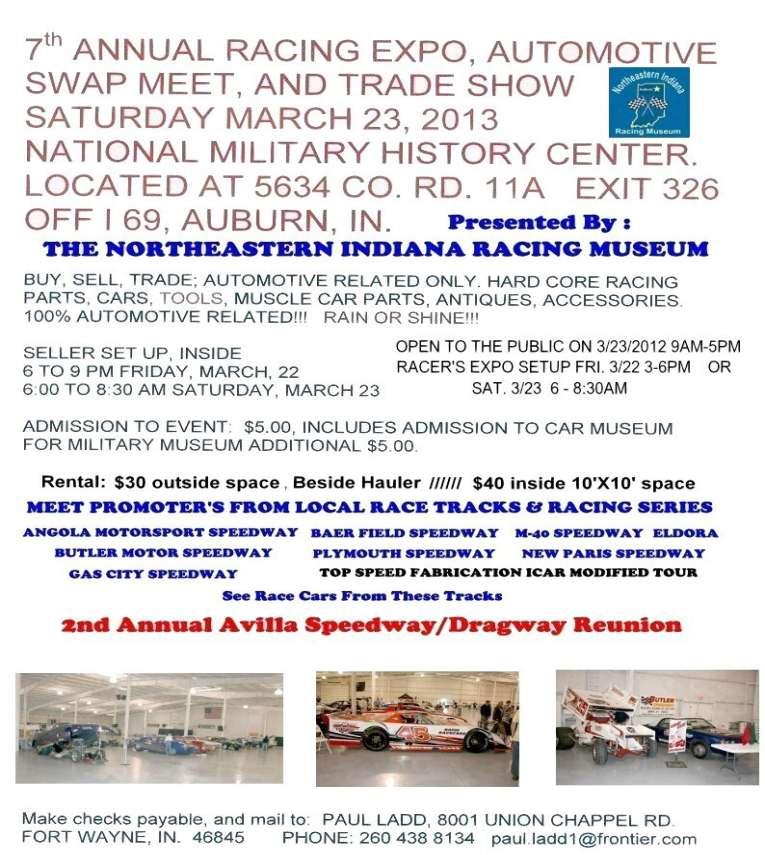 All SCCA people are invited to this Racing Expo and Racer's Swap Meet in Auburn,IN. on March 23rd.