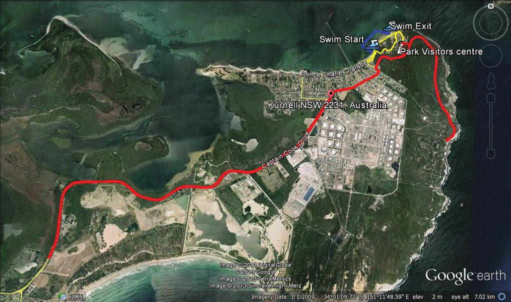 ENTICER CYCLE (RED) START Bike 10km (2 laps) la Cape So r Dr nd e iv e Turn Around TRANSITION AREA T2 After the cycle you will enter T2 via a long chute down to the South Western Corner of the