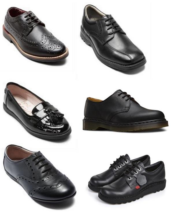 Our School Uniform and Dress Code Shoes must be black in colour and a formal style.