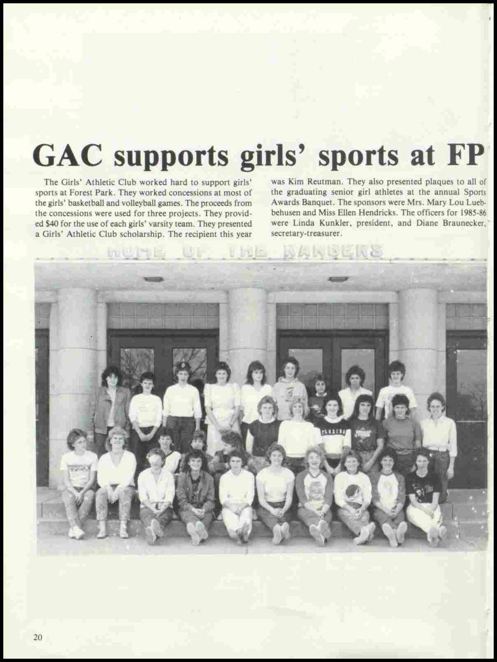 GAC supports girls' sports at FP. The Girls' Athletic Club worked hard to support girls' sports at Forest Park. They worked concessions at most of the girls' basketball and volleyball games.