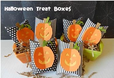 Halloween Treat Boxes These are really simple to make and will add a nice finishing touch to your Halloween Party.