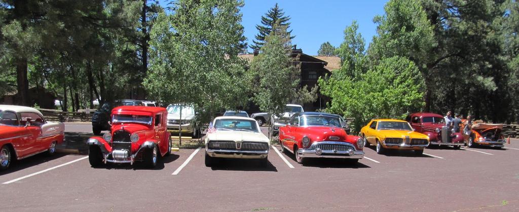 Mac McCrorey s 55 Chevy, Mac and Jackie s 31 Plymouth, Ken Howard s 68 Cougar,