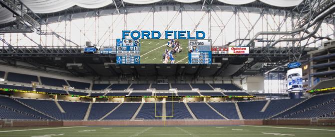 THE NEW FORD FIELD The Lions announced in February 2017 that the Ford Family is investing approximately $100 million into Ford Field for new video boards and several other renovations to be completed