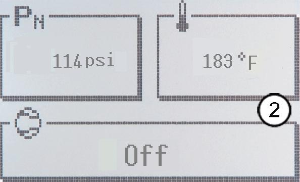 By pressing the -key, a temperature* is displayed (display ) instead of the system pressure. * not for each compressor type, otherwise optional.