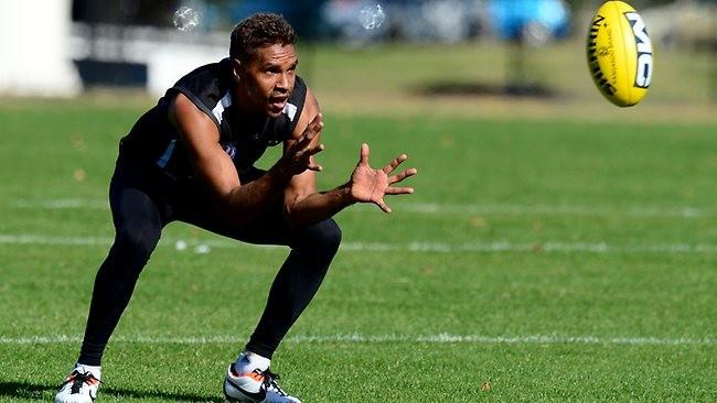 Andrew Krakouer at Collingwood training. Source: Herald Sun "I help them through, make sure they're comfortable and being there if they need to talk to anyone.