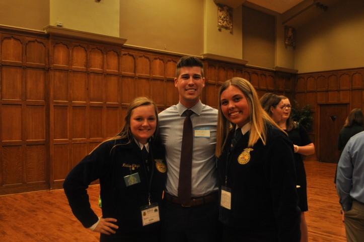 Grace Dent, Maddie Clingan, and Kylie Schakel D uring the 89 th Indiana FFA State Convention there was a banquet held for all past state officers on Tuesday.