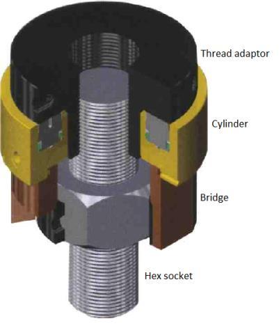 Figure 2 Bolt Tensioner Assembly 5.2.6 Hand-tighten the nut using a manual hand wrench. Note - excessive force is not required as the tensioners will do the work. 5.2.7 Place the tensioner assembly over the stud and nut.
