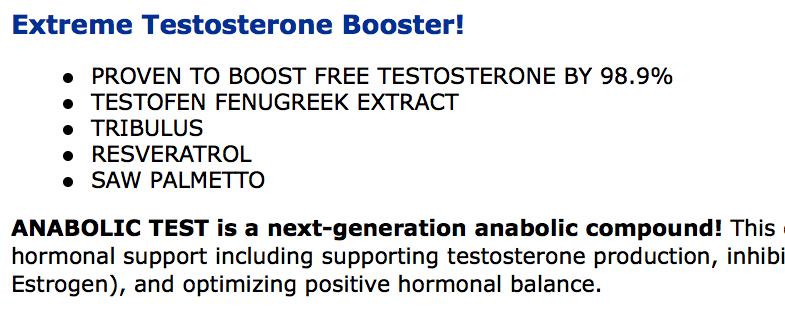 + Testosterone Taking testosterone is unlikely to make you SADO (unless you take huge doses and do significant weight training) Testosterone boosters
