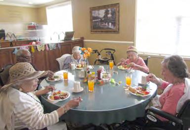 Photos were taken of the residents with the Easter Bunny.
