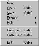 Menu Description File Menu The first section of this menu offers the choices of starting a new analysis, opening and saving calculations, getting manufacturers' equipment performance data (available