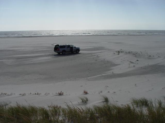 Figure 207. This view was taken from the survey instrument position established on the crest of the primary dune (October 7, 2007).