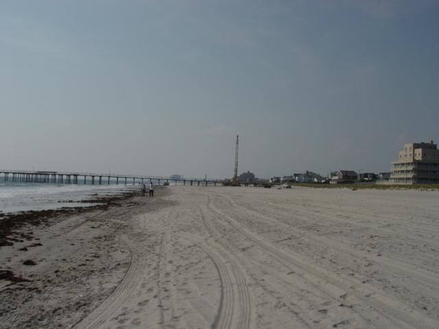 This view to the south shows the beach close to the shoreline.