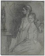 Study for Mary and Margaret Gainsborough, the Artist's Daughters, at their Drawing, c.