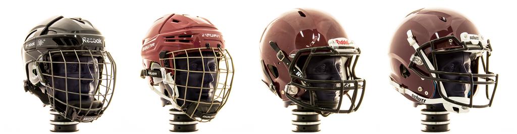 Rowson et al. 95 Figure 1. All helmet models tested, from left to right: Reebok 11K, Bauer RE-AKT, Riddell Revolution Speed, and Schutt Vengeance VTD.