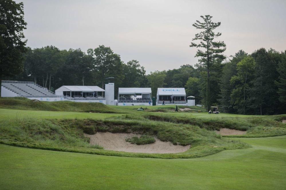 Avoid the bunkers on the 18th hole at TPC Boston Leading the FedExCup charge after his dramatic playoff victory last week is World No. 1, Dustin Johnson.