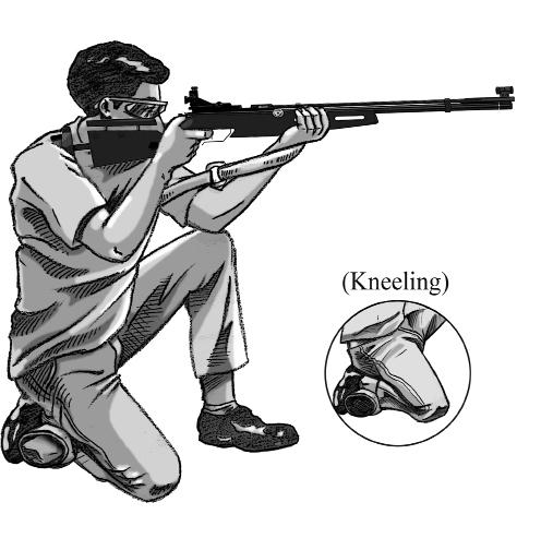 The cheek may be placed against the rifle stock in the sighting position. The rifle may be held by means of a sling.