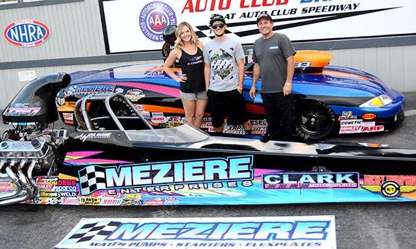 Meziere wins Pro Gas Cool Down Nationals at Fontana By Bob Johnson Auto Club Dragway Sept 12, 2015 Dave Meziere won the 2015 Southern California Pro Gas Association annual Meziere Pro Gas Cool Down