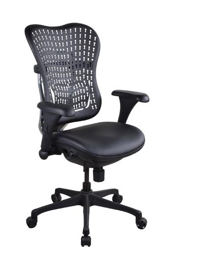 (Relax) Mesh back and fabric seat (Relax: Fabric) upward/ downward at 90º, 100º, and 110º Optional headrest available ( Height increases by 3") B1FS.