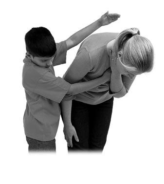 a person is choking? Encourage the person to cough. A choking person may have trouble breathing, or may clutch her throat.