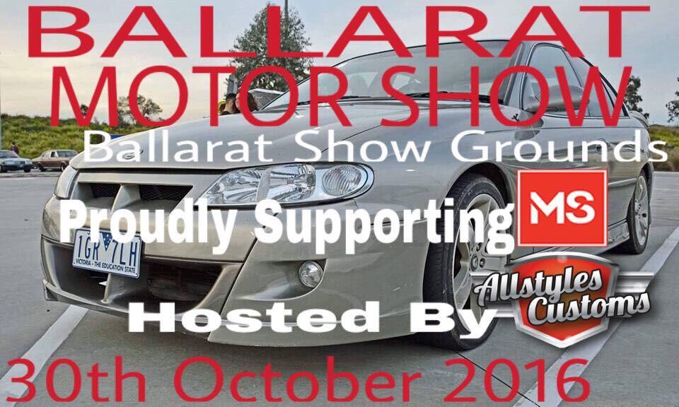 Ballarat Motor Show fundraiser for ms society multiple sclerosis all proceeds go to ms all cars and bikes welcome $10 per entry