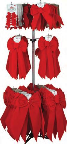 Bows, 4 Loop 7439-134 PIECE RED VELVET BOW ASSORTMENT WITH RACK 20-7295 Velvet Bow, 2 loop 36-7346 Velvet Bow, 5