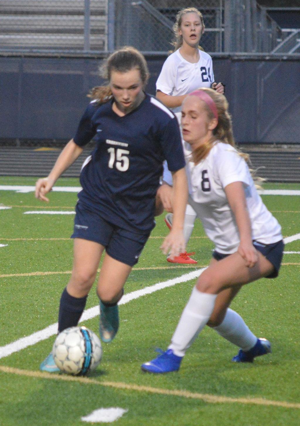 Girls Varsity Soccer (3/1) The Lady Knights played tough against Creekview, holding them to the