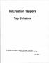 ReCreation Tappers. Tap Syllabus. For use by ReCreation Tappers Affiliated Teachers compiled by Judi Nelson Baruck