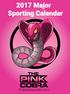 2017 Major Sporting Calendar
