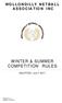 WO L L O N D I L LY N E T BA L L A S S O C IA T IO N I N C WINTER & SUMMER COMPETITION RULES ADOPTED: JULY 2017