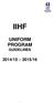 IIHF UNIFORM PROGRAM GUIDELINES 2014/ /16