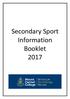 Secondary Sport Information Booklet 2017