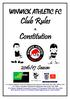 Club Rules. 2016/17 Season