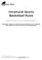 Intramural Sports Basketball Rules