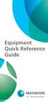 Equipment Quick Reference Guide