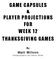GAME CAPSULES & PLAYER PROJECTIONS FOR WEEK 12 THANKSGIVING GAMES. Matt Wilson FantasySharks.com Senior Writer