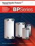 Brazed Plate Heat Exchangers for Fluid Power Applications. BPSeries. We COOL what you POWER