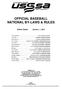 OFFICIAL BASEBALL NATIONAL BY-LAWS & RULES